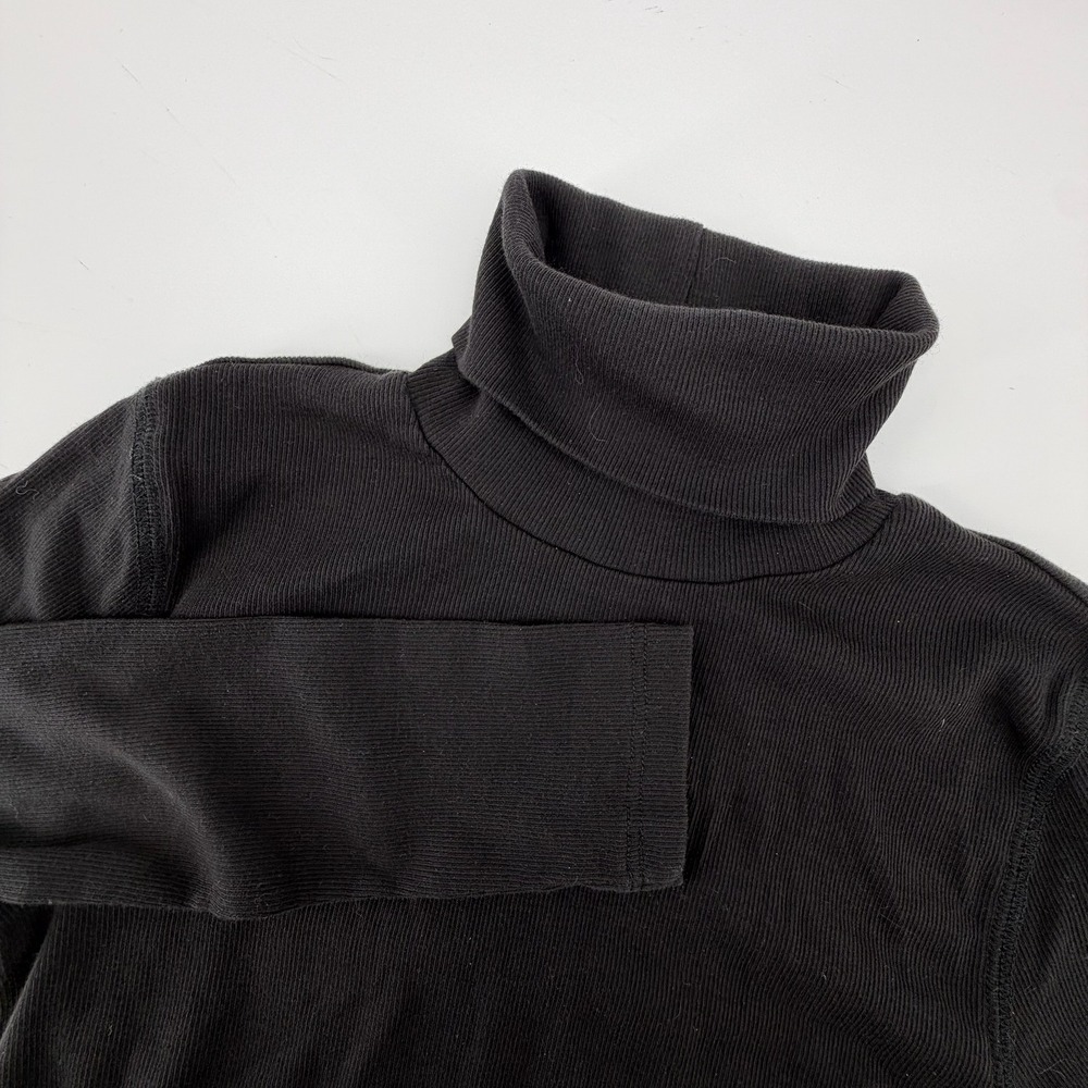 Everlane‎ Black Pima Micro-Rib Turtleneck Long Sleeve Slim Fit Top Small